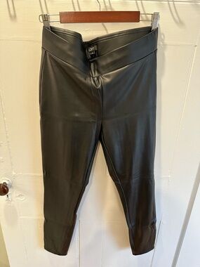 LOFT Black Faux Leather Leggings with High Waist